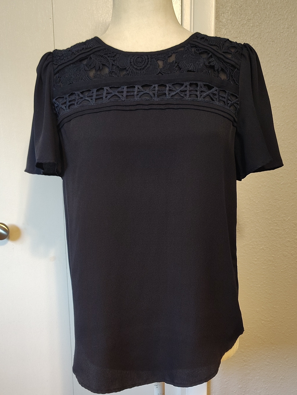 2 For $10 Anne Taylor Blouse With Lace Neckline - XS